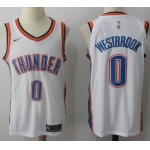 Nike Oklahoma City Thunder #0 Russell Westbrook White Stitched NBA Jersey