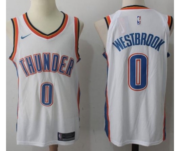 Nike Oklahoma City Thunder #0 Russell Westbrook White Stitched NBA Jersey