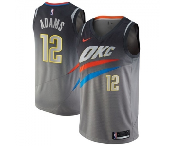 Nike Oklahoma City Thunder #12 Steven Adams Gray NBA Swingman City Edition Jersey