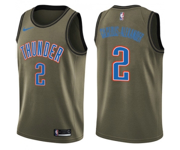 Nike Thunder #2 Shai Gilgeous-Alexander Green NBA Swingman Salute to Service Jersey