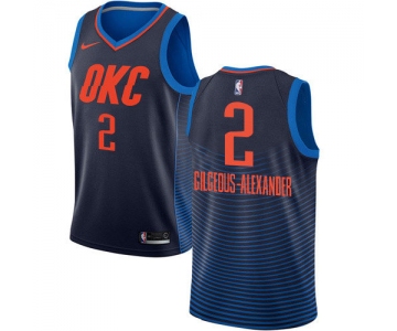 Nike Thunder #2 Shai Gilgeous-Alexander Navy Blue NBA Swingman Statement Edition Jersey