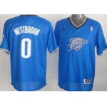 Oklahoma City Thunder #0 Russell Westbrook Revolution 30 Swingman 2013 Christmas Day Blue Jersey