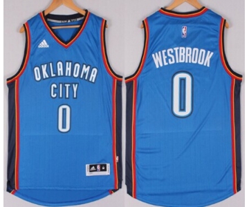 Oklahoma City Thunder #0 Russell Westbrook Revolution 30 Swingman 2014 New Blue Jersey