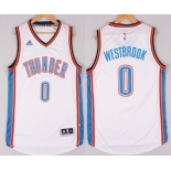 Oklahoma City Thunder #0 Russell Westbrook Revolution 30 Swingman 2014 New White Jersey