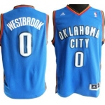 Oklahoma City Thunder #0 Russell Westbrook Revolution 30 Swingman Blue Jersey