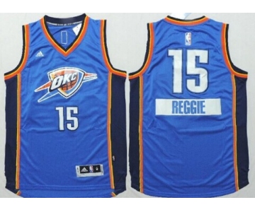 Oklahoma City Thunder #15 Reggie Jackson Revolution 30 Swingman 2014 Christmas Day Blue Jersey