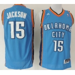 Oklahoma City Thunder #15 Reggie Jackson Revolution 30 Swingman Blue Jersey