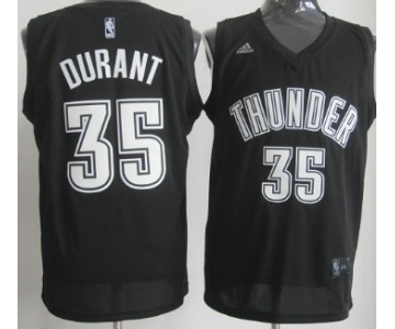 Oklahoma City Thunder #35 Kevin Durant Revolution 30 Swingman Black With White Jersey