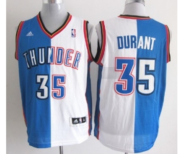 Oklahoma City Thunder #35 Kevin Durant Revolution 30 Swingman Blue/White Two Tone Jersey