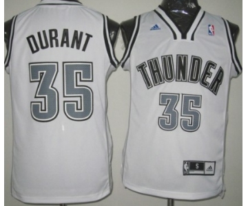 Oklahoma City Thunder #35 Kevin Durant Revolution 30 Swingman White With Black Jersey