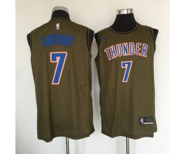 Oklahoma City Thunder #7 Carmelo Anthony Olive Nike Swingman Jersey