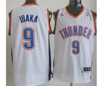 Oklahoma City Thunder #9 Serge Ibaka Revolution 30 Swingman White Jersey