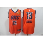 Thunder 13 Paul George Orange 2019 Earned Edition Nike Swingman Jersey