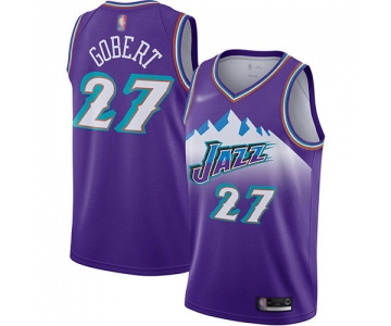 Jazz #27 Rudy Gobert Purple Basketball Swingman Hardwood Classics Jersey