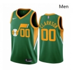 Men Utah Jazz 00 Jordan Clarkson Green NBA Swingman 2020 21 Earned Edition Jersey