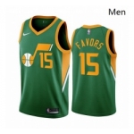 Men Utah Jazz 15 Derrick Favors Green NBA Swingman 2020 21 Earned Edition Jersey