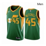 Men Utah Jazz 45 Donovan Mitchell Green NBA Swingman 2020 21 Earned Edition Jersey