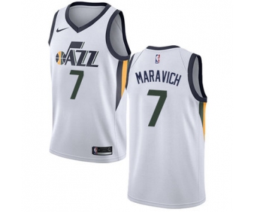 Men's NBA Utah Jazz #7 Pete Maravich Swingman White Association Edition Nike Jersey