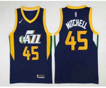 Men's Utah Jazz #45 Donovan Mitchell Navy Blue 2017-2018 Nike Swingman Stitched NBA Jersey