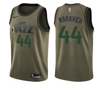 Nike Jazz #44 Pete Maravich Green Salute to Service NBA Swingman Jersey