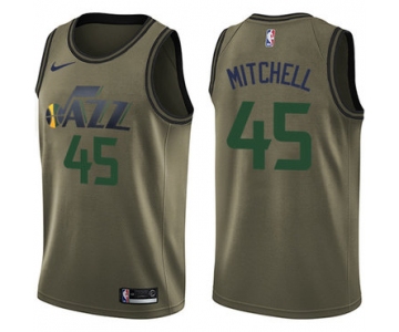 Nike Jazz #45 Donovan Mitchell Green Salute to Service NBA Swingman Jersey