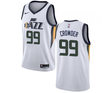 Nike Jazz #99 Jae Crowder White NBA Swingman Association Edition Jersey