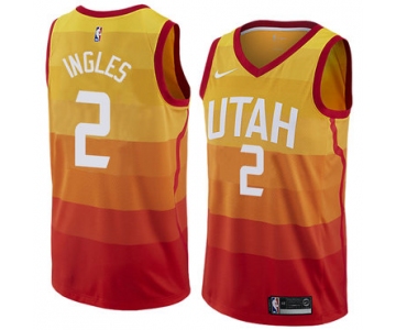 Nike Utah Jazz #2 Joe Ingles Orange NBA Swingman City Edition Jersey