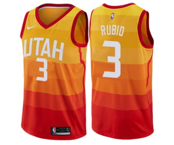 Nike Utah Jazz #3 Ricky Rubio Orange NBA Swingman City Edition Jersey