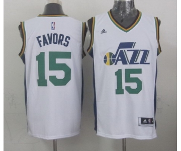 Utah Jazz #15 Derrick Favors Revolution 30 Swingman 2014 New White Swingman Jersey