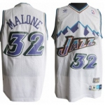 Utah Jazz #32 Karl Malone Mountain White Hardwood Classics Soul Swingman Throwback Jersey