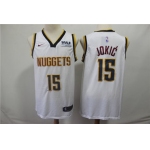 Denver Nuggets 15 Nikola Jokic White Nike Swingman Jersey