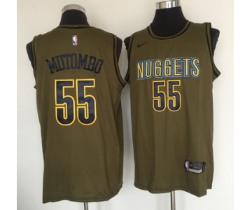 Denver Nuggets #55 Dikembe Mutombo Olive Nike Swingman Jersey