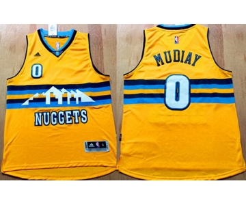 Men's Denver Nuggets #0 Emmanuel Mudiay Revolution 30 Swingman 2015 New Yellow Jersey