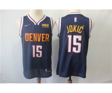 Men's Denver Nuggets #15 Nikola Jokic Nike Navy blue Swingman Jersey