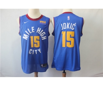 Men's Denver Nuggets #15 Nikola Jokic Nike blue Swingman Jersey