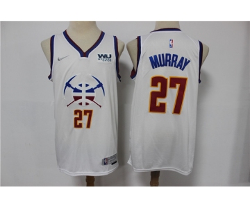 Men's Denver Nuggets #27 Jamal Murray White Nike Swingman 2021 Earned Edition Stitched Jersey With Sponsor Logo