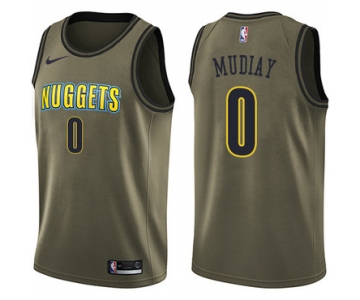 Nike Denver Nuggets #0 Emmanuel Mudiay Green Salute to Service NBA Swingman Jersey