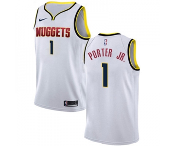 Nike Denver Nuggets #1 Michael Porter Jr. White NBA Swingman Association Edition Jersey