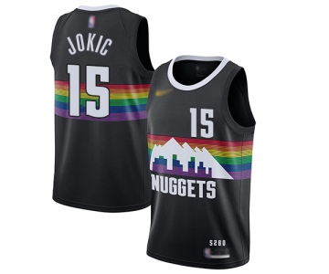 Nuggets #15 Nikola Jokic Black Basketball Swingman City Edition 2019-20 Jersey