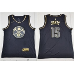 Nuggets 15 Nikola Jokic Black Gold Nike Swingman Jersey