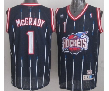 Houston Rockets #1 Tracy McGrady ABA Hardwood Classic Swingman Navy Blue Jersey