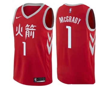 Houston Rockets #1 Tracy McGrady Red Nike NBA Men's Stitched Swingman Jersey City Edition