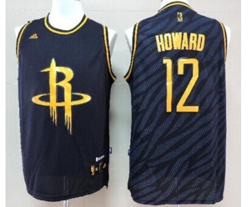 Houston Rockets #12 Dwight Howard Revolution 30 Swingman 2014 Black With Gold Jersey