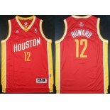 Houston Rockets #12 Dwight Howard Revolution 30 Swingman Red With Gold Jersey
