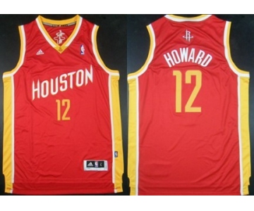 Houston Rockets #12 Dwight Howard Revolution 30 Swingman Red With Gold Jersey