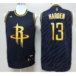 Houston Rockets #13 James Harden Revolution 30 Swingman 2014 Black With Gold Jersey