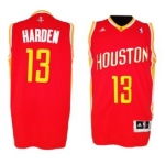 Houston Rockets #13 James Harden Revolution 30 Swingman Red With Gold Jersey