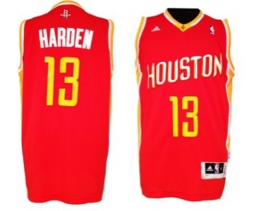 Houston Rockets #13 James Harden Revolution 30 Swingman Red With Gold Jersey