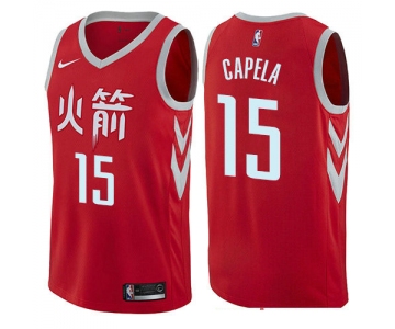 Houston Rockets #15 Clint Capela Red Nike NBA Men's Stitched Swingman Jersey City Edition