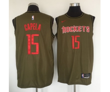 Houston Rockets #15 Clint Cepela Olive Nike Swingman Jersey